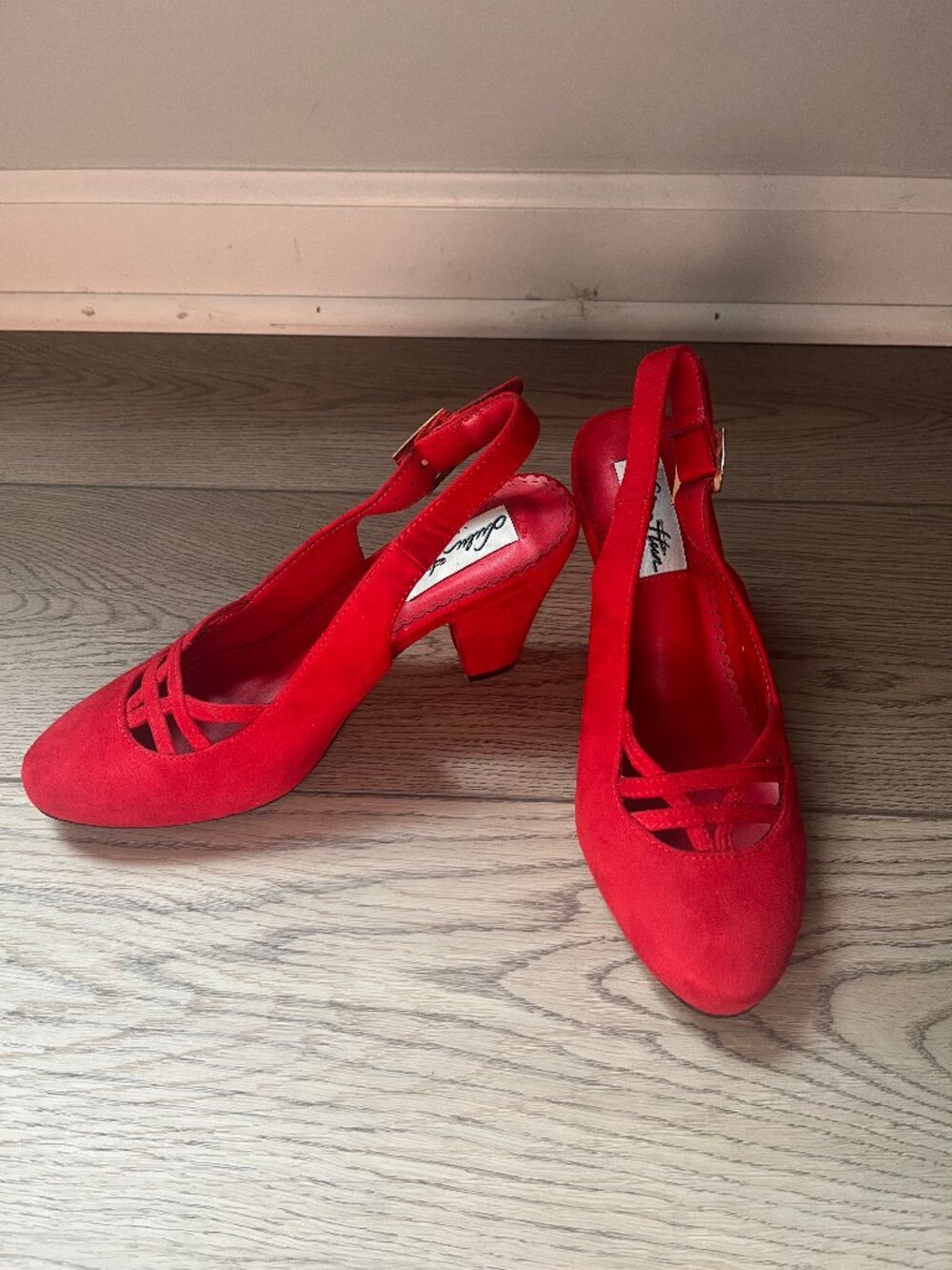 Red Slingback Heels by Lulu Hun UK Size 3/US Size 6